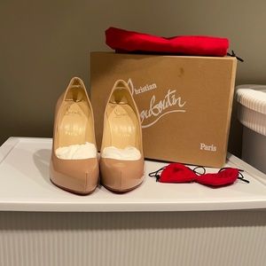 Christina Louboutin Rolando Pantent Nude Calf